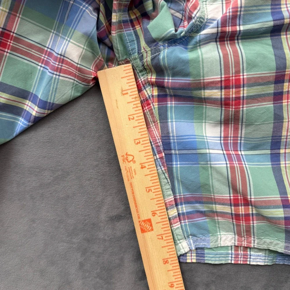Polo Ralph Lauren Mens XL Madras Plaid Swim Trunks Green Blue Red Mesh Lined